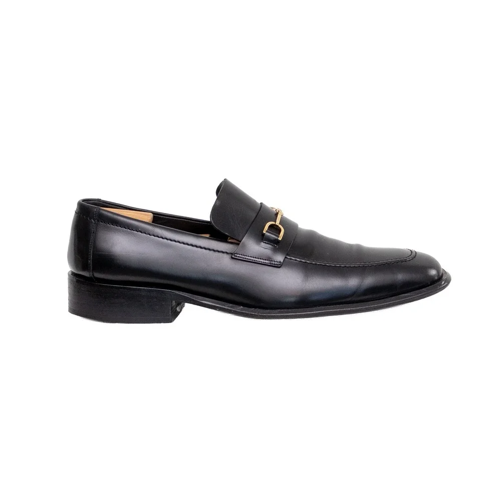 Gucci Tom Ford Era Horsebit Loafers Black Leather Dress Shoes 12.5D Italy Men's